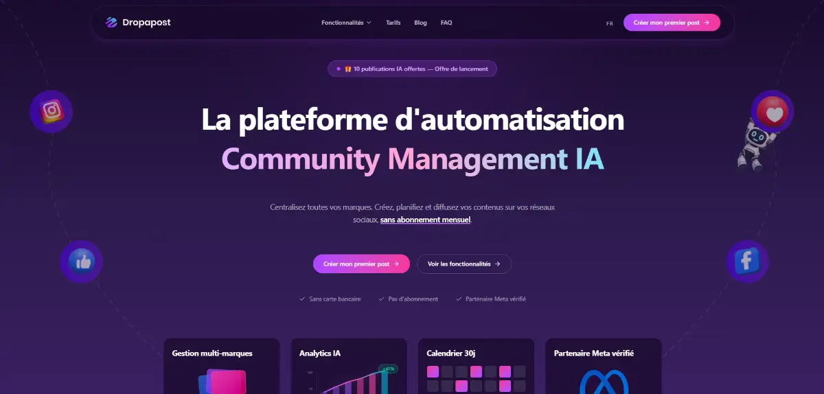 Dropapost - AI Social Media Manager image number 01